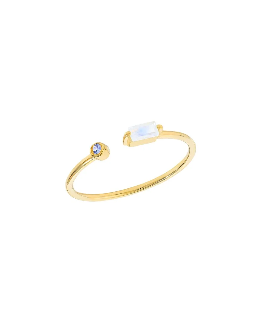 14K Over Silver 0.16 ct. tw. Gemstone Bypass Ring by Tiramisu
