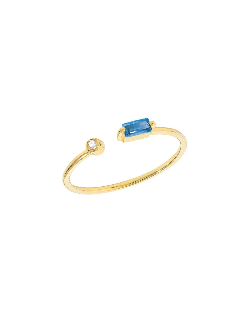 14K Over Silver 0.15 ct. tw. Gemstone Bypass Ring by Tiramisu