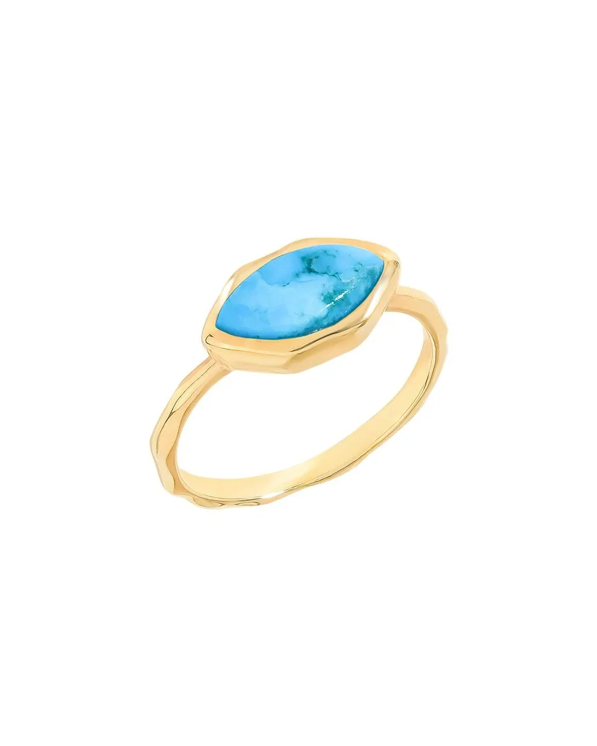 14K Over Silver 2.20 ct. tw. Natural Turquoise Solitaire Ring by Tiramisu