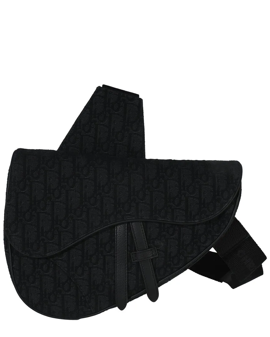 Black Oblique Canvas Saddle Crossbody (authentic Pre-Loved) by Dior