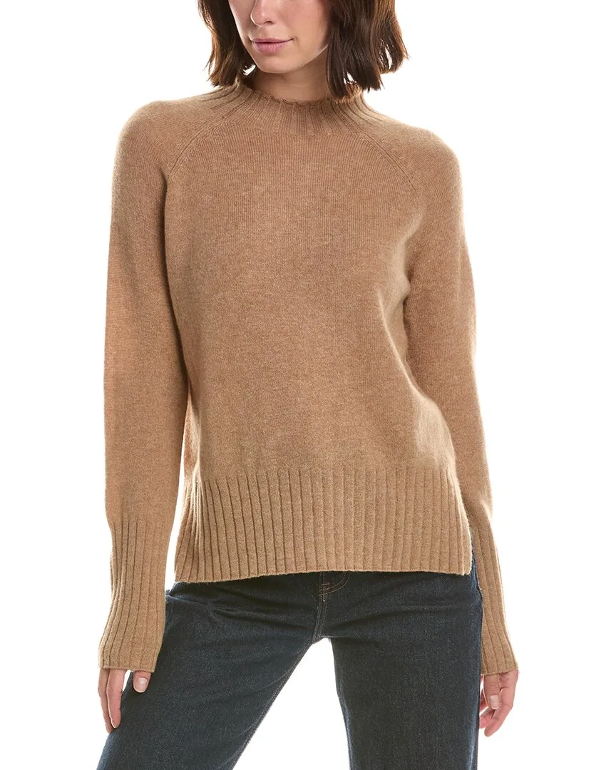 Basic Trim Low Funnel 100% Cashmere Pullover