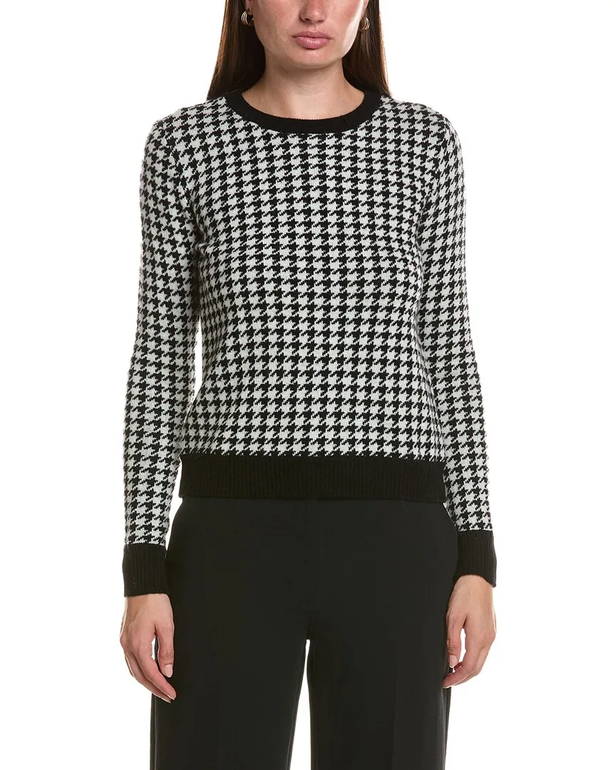 Houndstooth Crewneck Wool & Cashmere-Blend Sweater