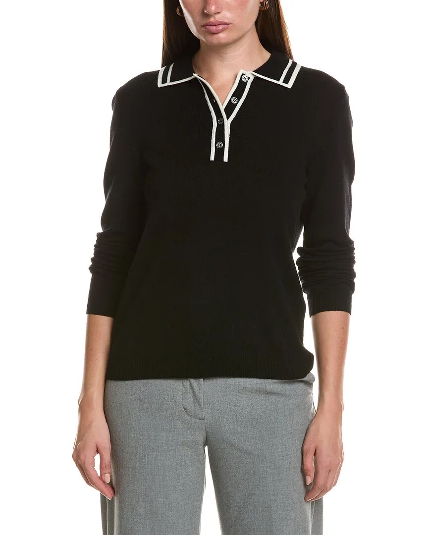 Double Tipped Wool & Cashmere-Blend Polo Sweater by Bruno Magli