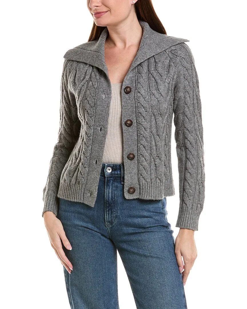Luxe Cable Wool & Cashmere-Blend Cardigan