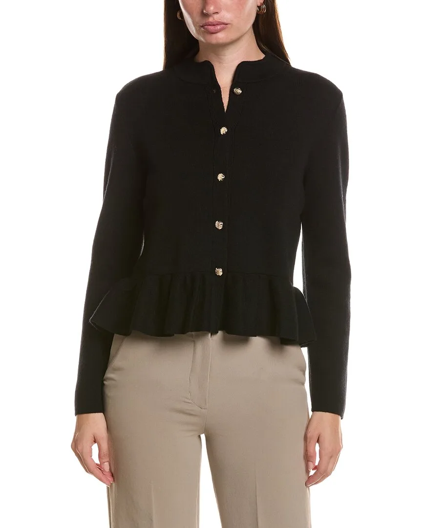 Merino Wool Peplum Sweater Jacket