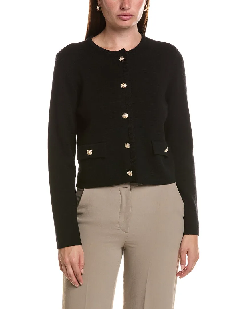 Cropped Crewneck Wool Jacket