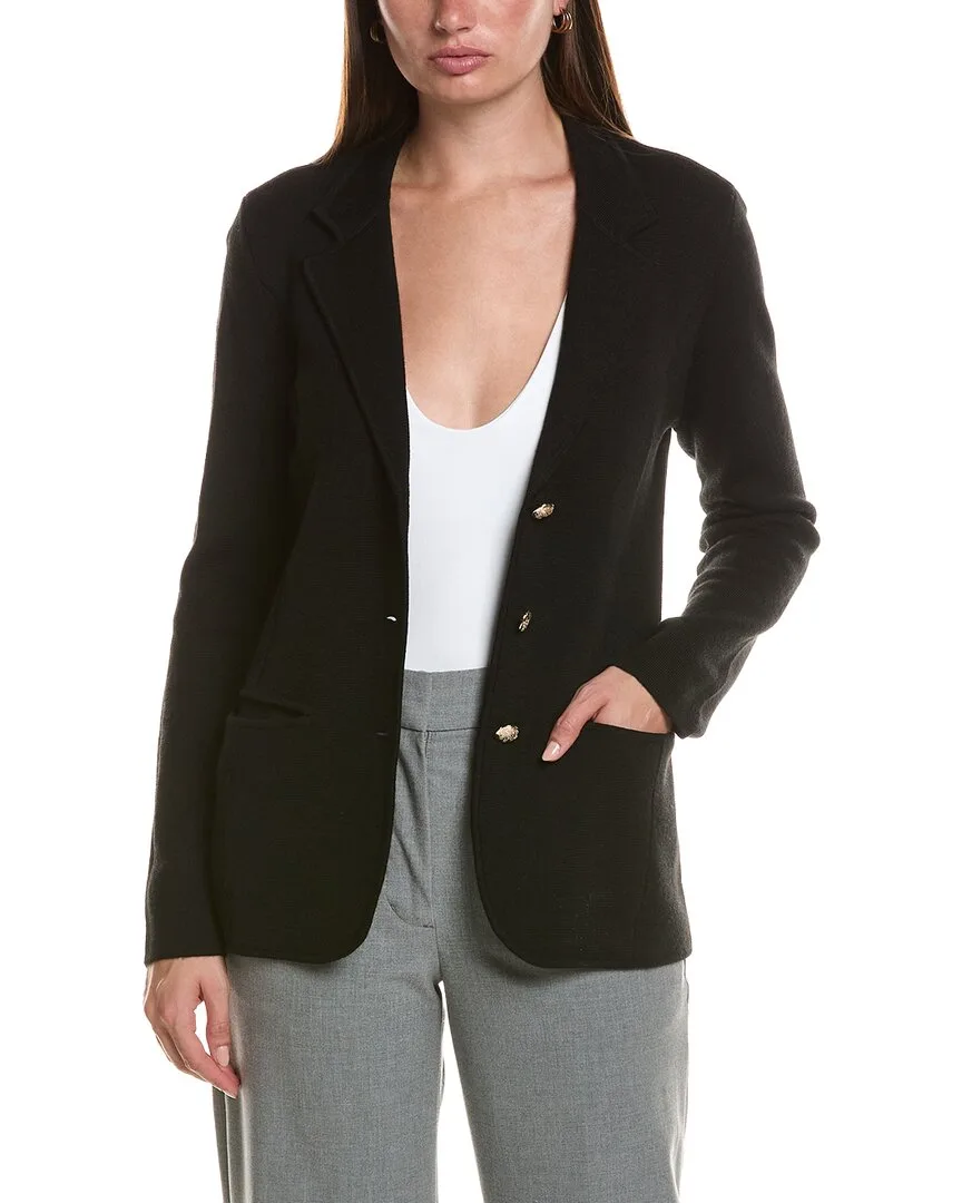 Wool-Blend Sweater Blazer
