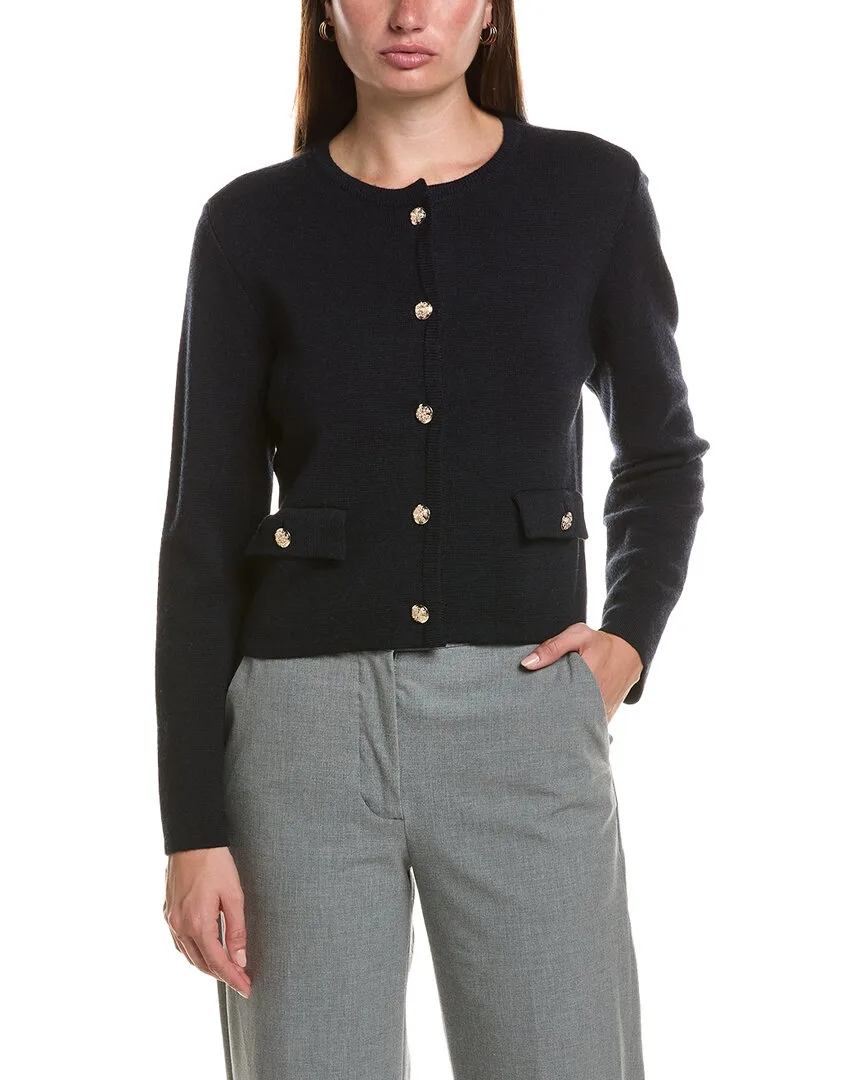 Cropped Crewneck Wool Jacket