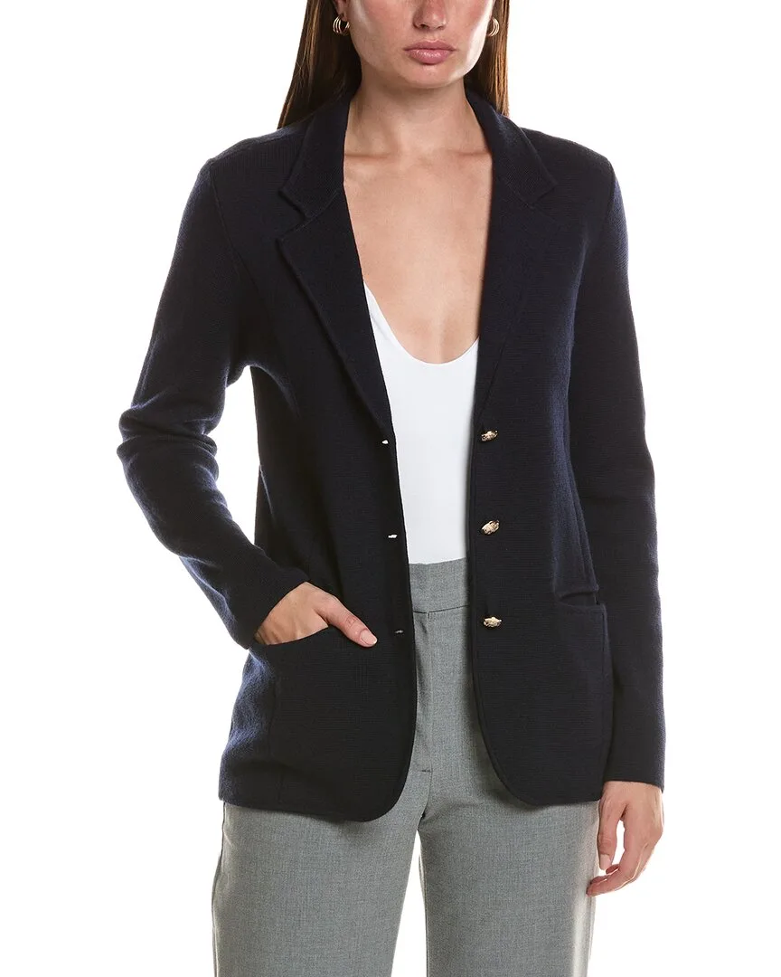 Wool-Blend Sweater Blazer