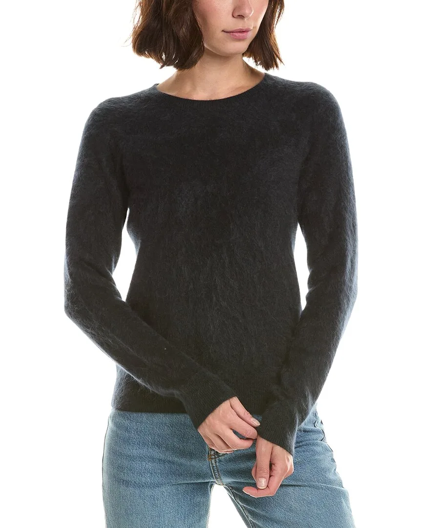 Brushed Jersey Crewneck 100% Cashmere Sweater