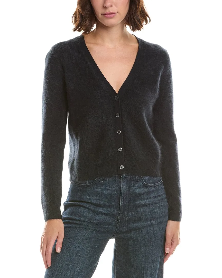 Brushed Cashmere Cropped 100% Cashmere Cardigan