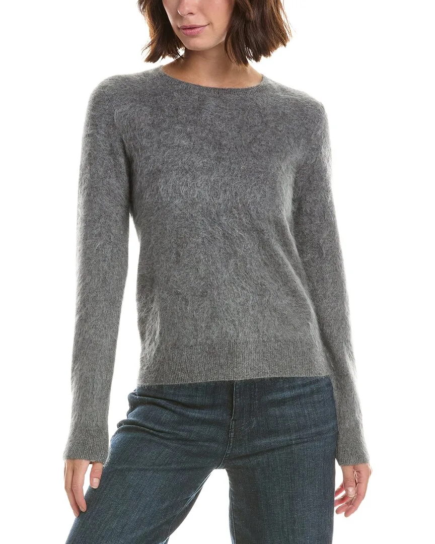 Brushed Jersey Crewneck 100% Cashmere Sweater
