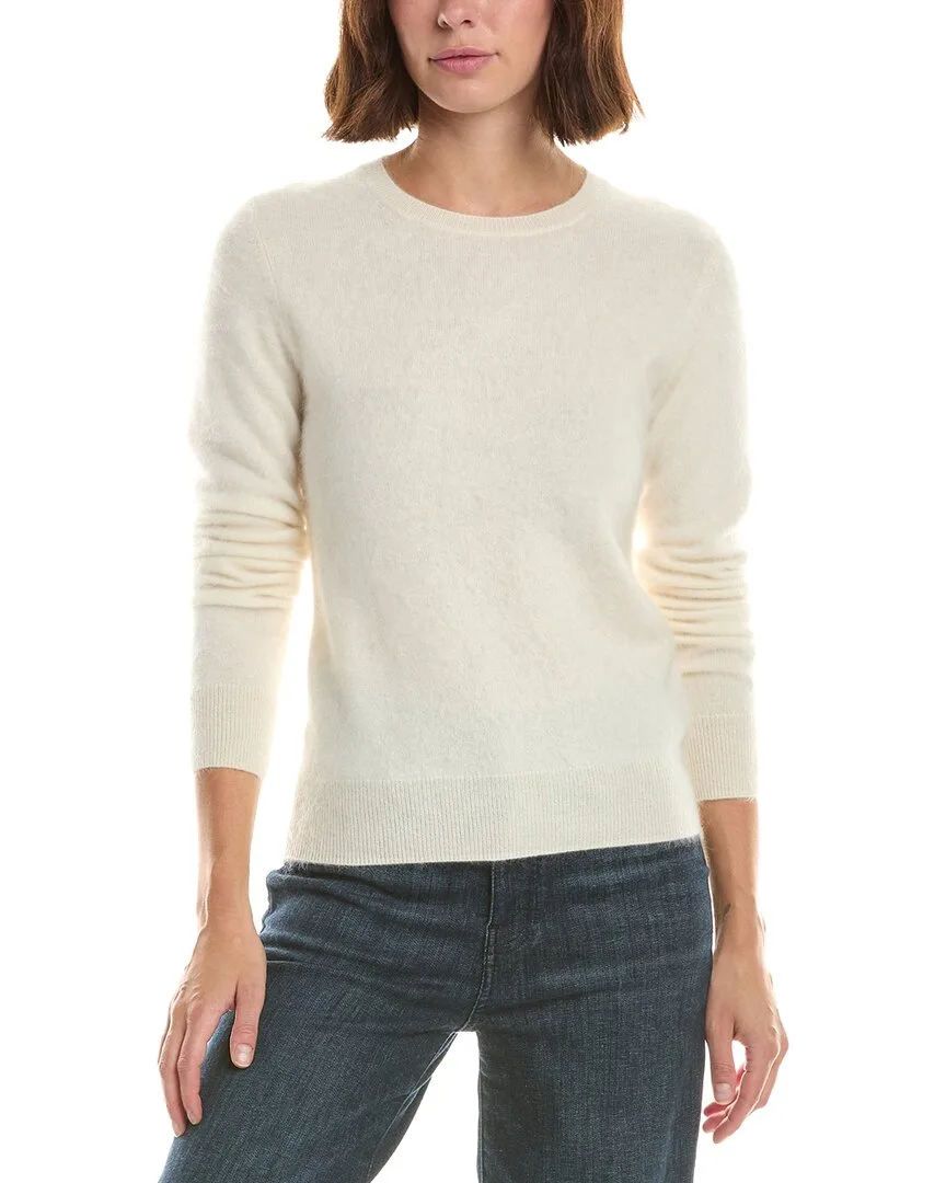 Brushed Jersey Crewneck 100% Cashmere Sweater