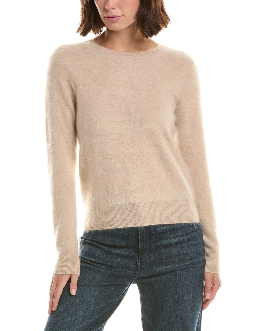 Brushed Jersey Crewneck 100% Cashmere Sweater