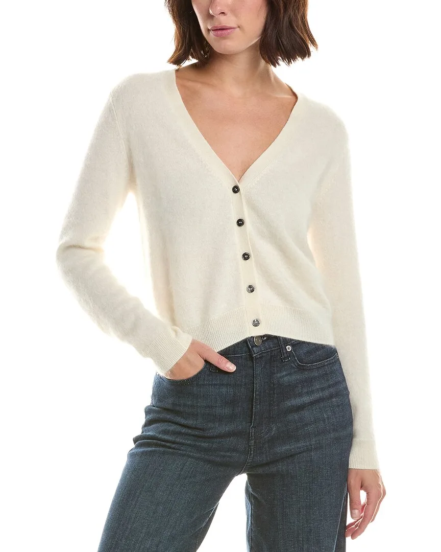 Brushed Cashmere Cropped 100% Cashmere Cardigan