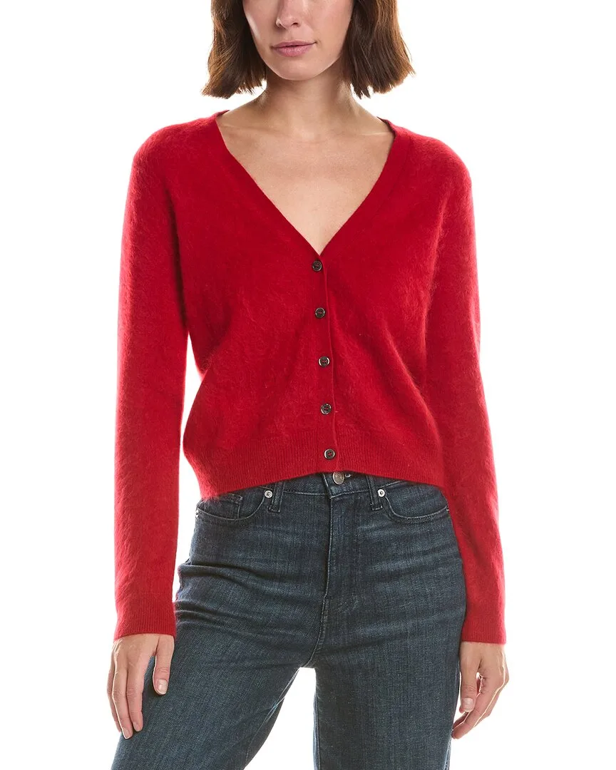 Brushed Cashmere Cropped 100% Cashmere Cardigan