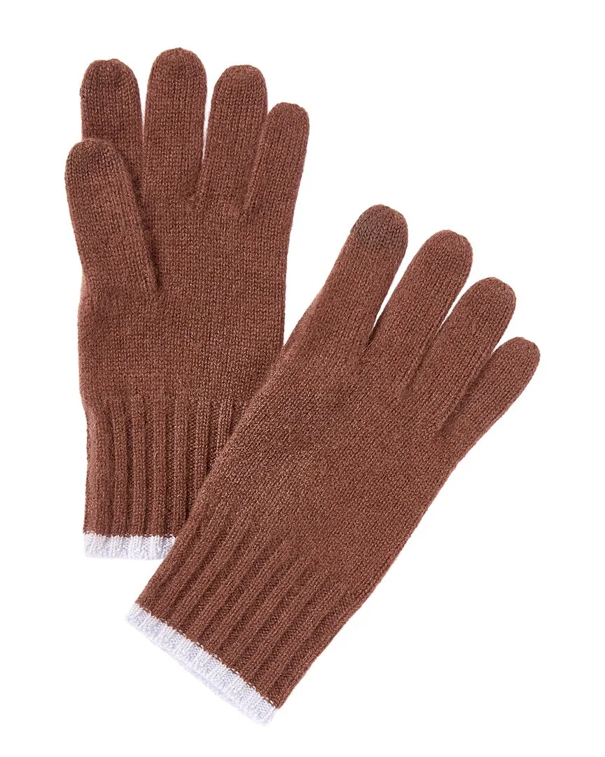 Tipped Rib Cuff Cashmere Gloves by Phenix