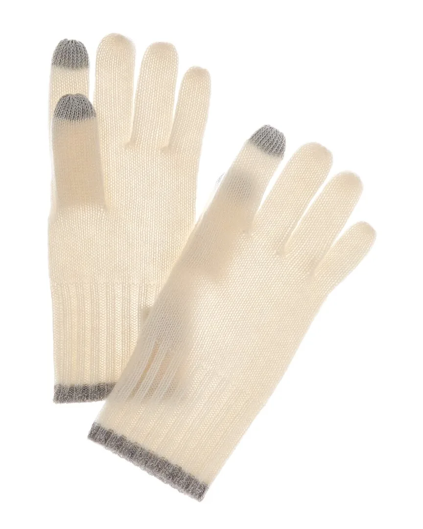 Tipped Rib Cuff Cashmere Gloves