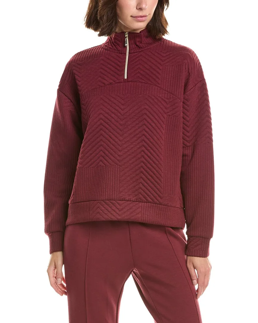 Nanette Lepore Chevron 1/4-Zip Sweater