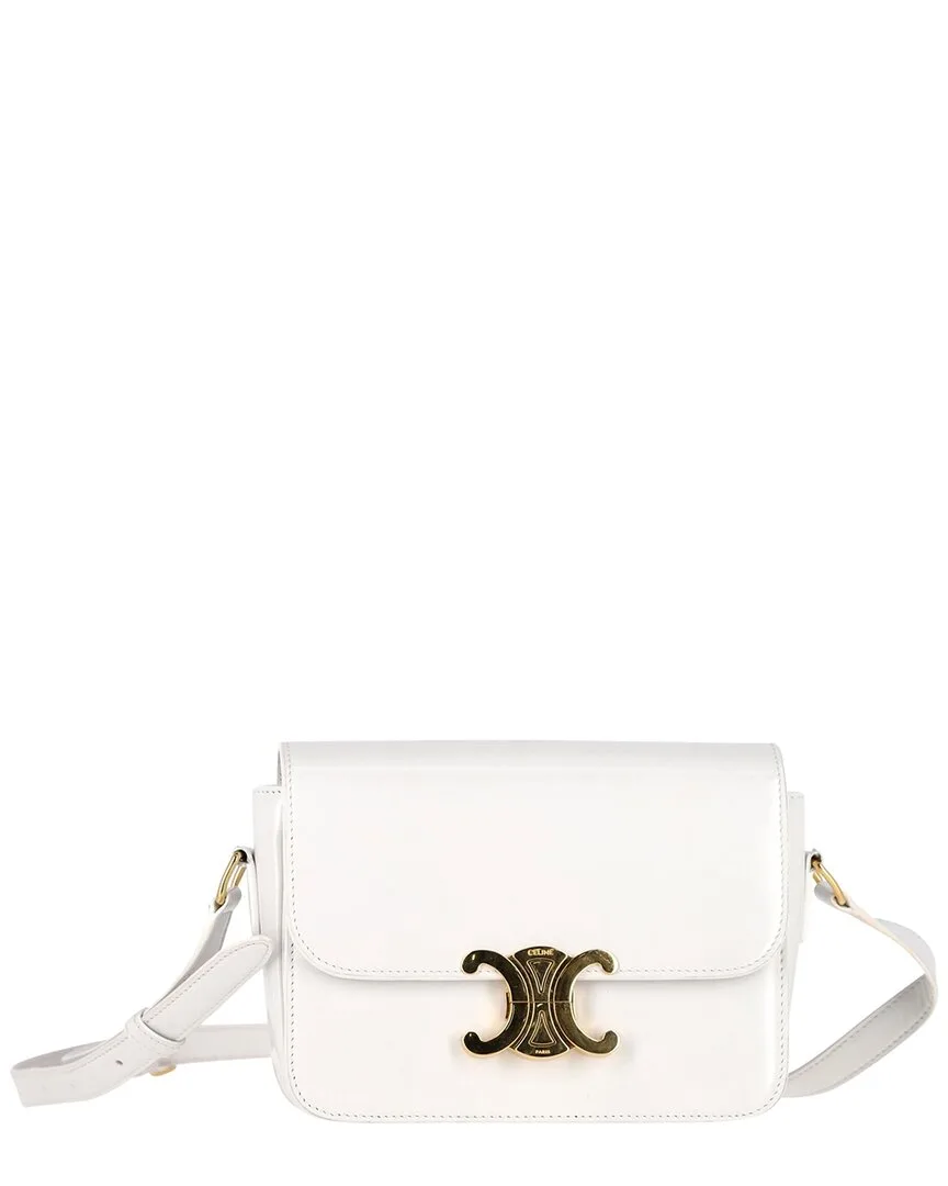 White Calfskin Leather Teen Triomphe Bag (authentic Pre-Loved) by Celine