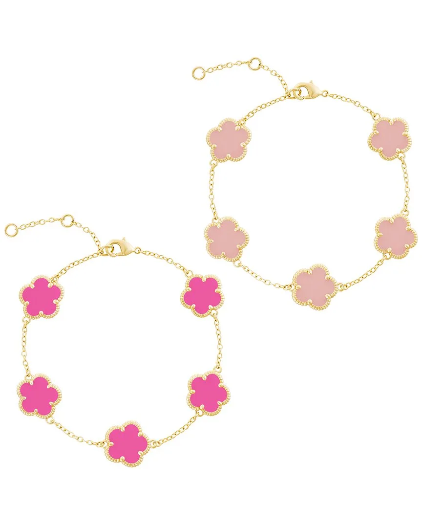 14K Plated Flower Bracelet Set by Jankuo