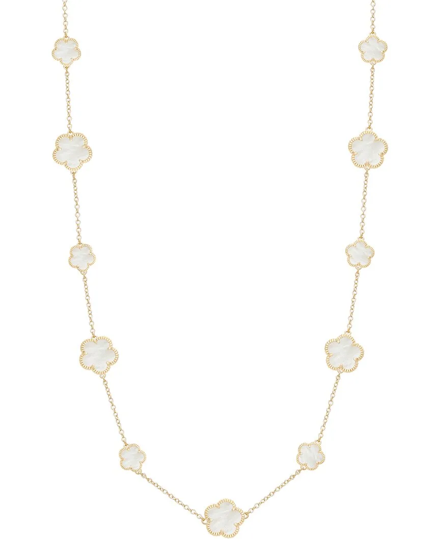 14K Plated Flower Station Necklace by Jankuo