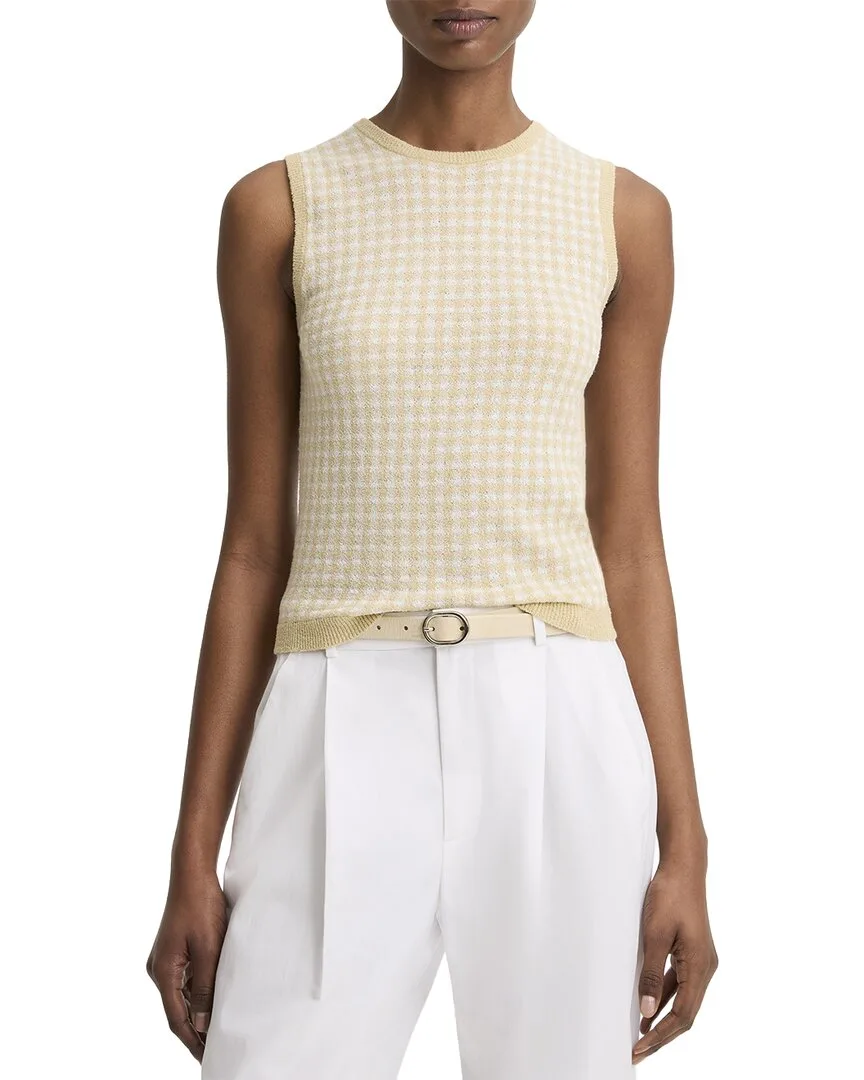 Gingham Wool-Blend Tank