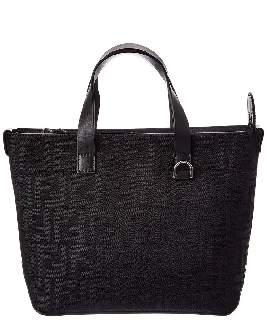 Small FF Jacquard & Leather Shopping Tote by FENDI