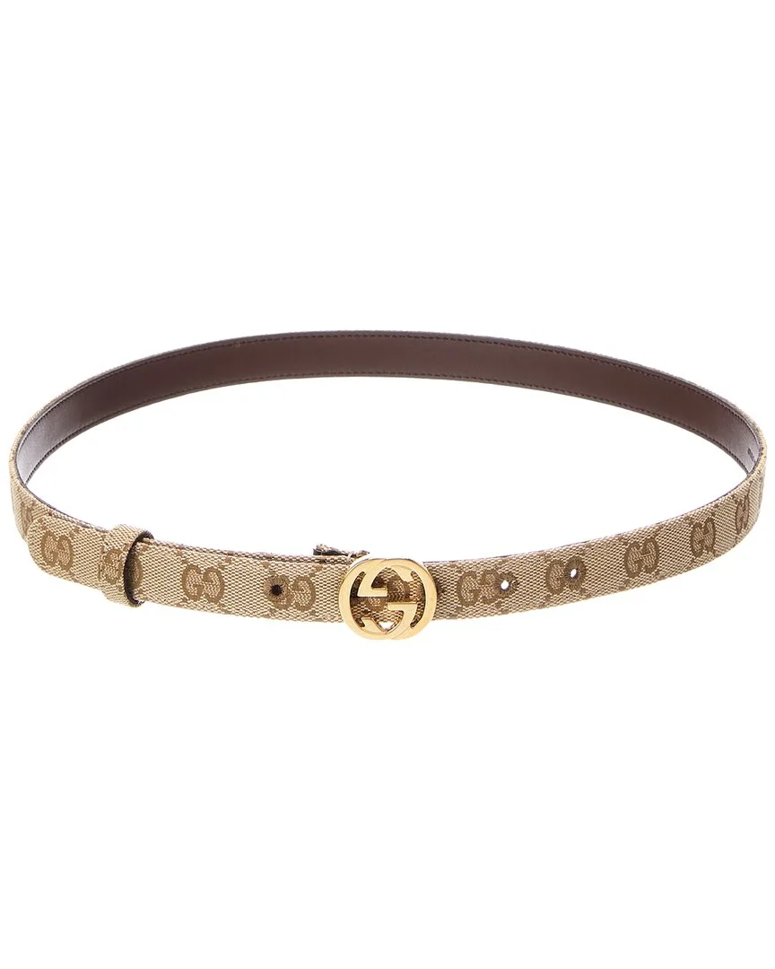 Interlocking G Canvas Belt by Gucci