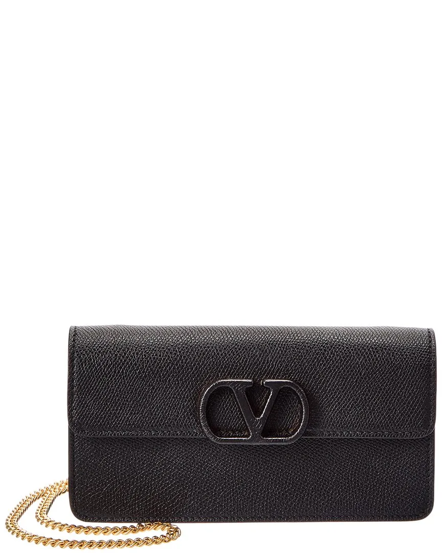 Vlogo Leather Wallet on Chain by Valentino