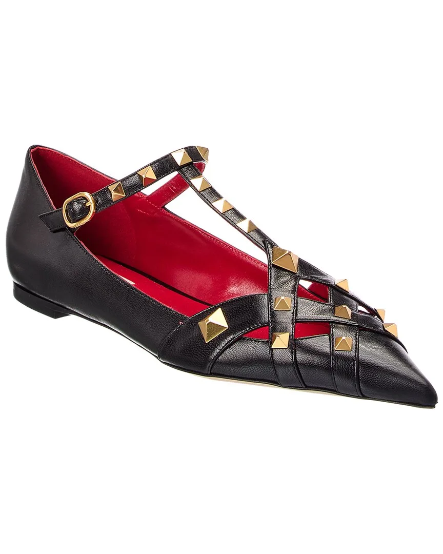 Rockstud Leather Flat by Valentino