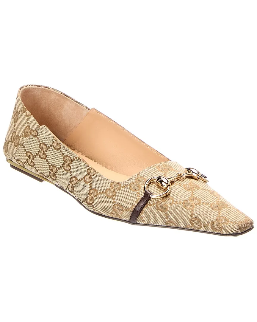 GG Vittoria Canvas Ballerina Flat by Gucci