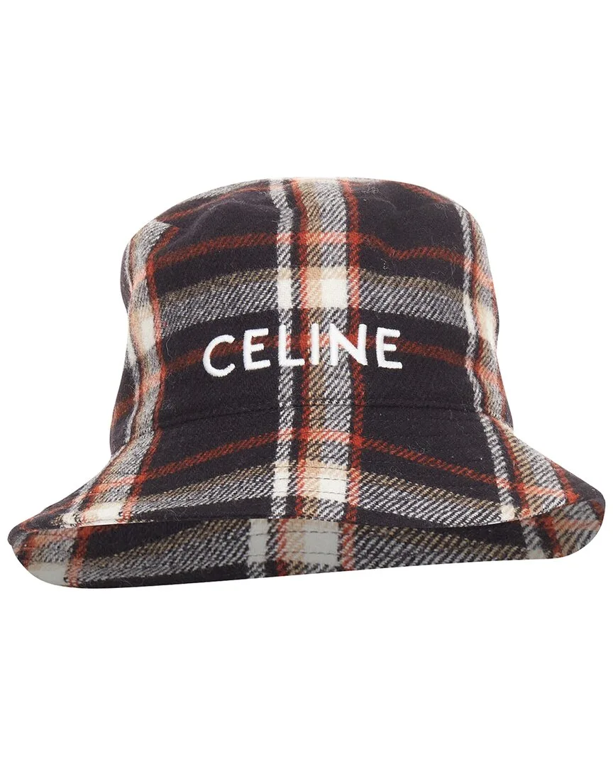 2021 Plaid Wool Bucket Hat (authentic Pre-Loved) by Celine