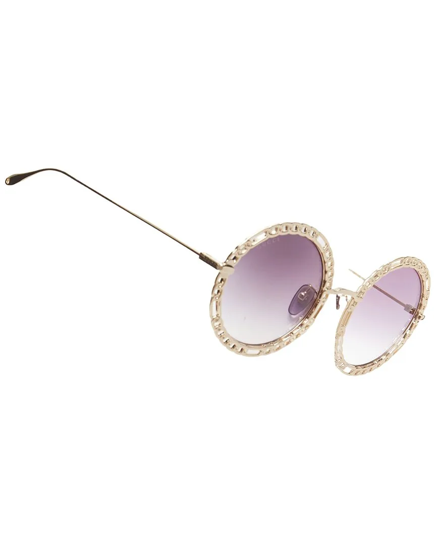 Chain Rim Ombre Round Sunglasses (authentic Pre-Loved) by Gucci
