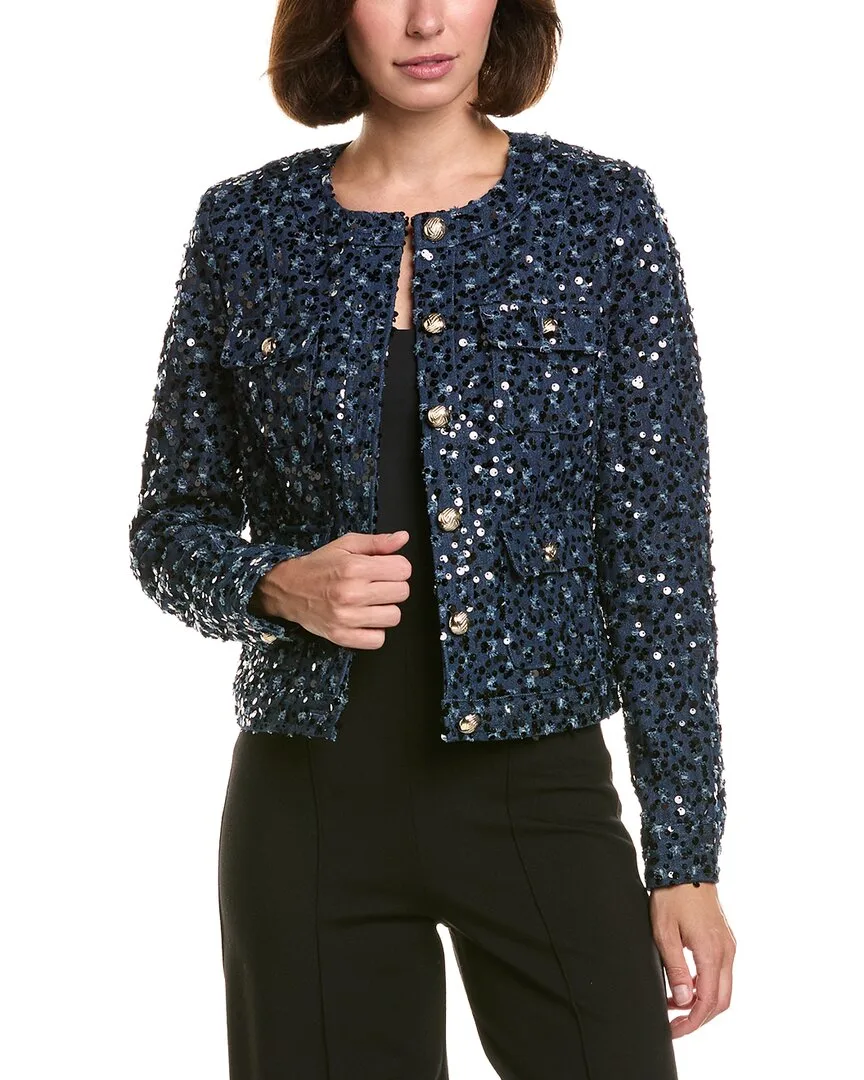 Collarless Sequin Jacket