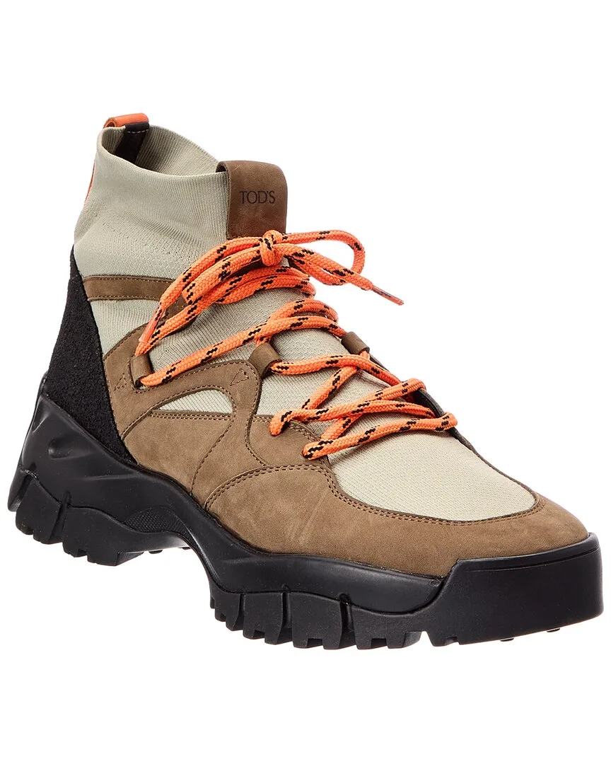 Knit & Leather Boot by Tod's