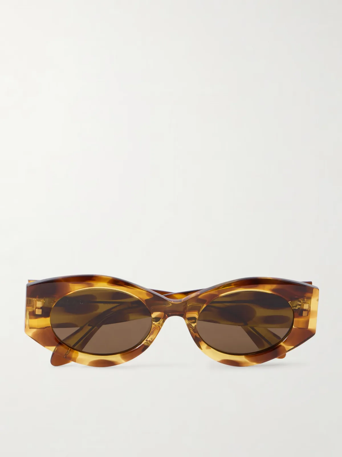 - Lettering Round-frame Tortoiseshell Acetate Sunglasses -