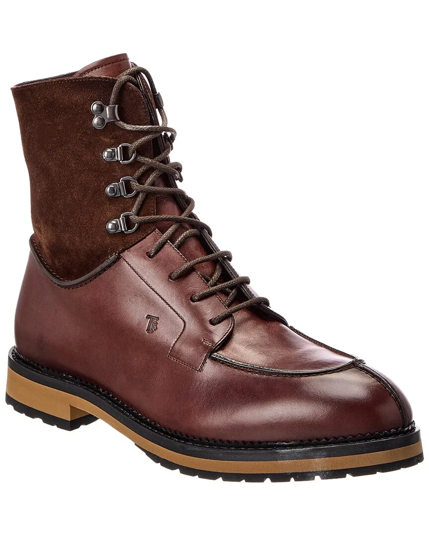 Leather & Suede Boot by Tod's