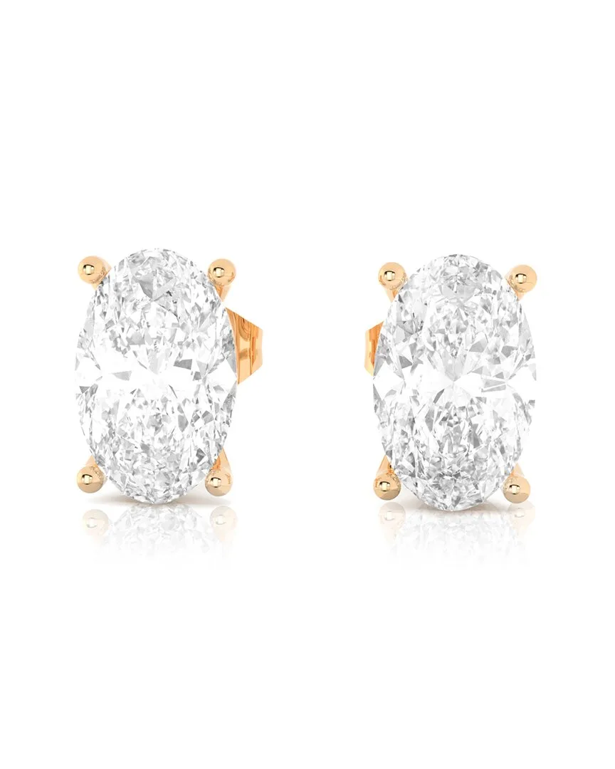 14K Rose Gold 3.00 ct. tw. Lab-Grown Diamond Stud Earrings by Amairah