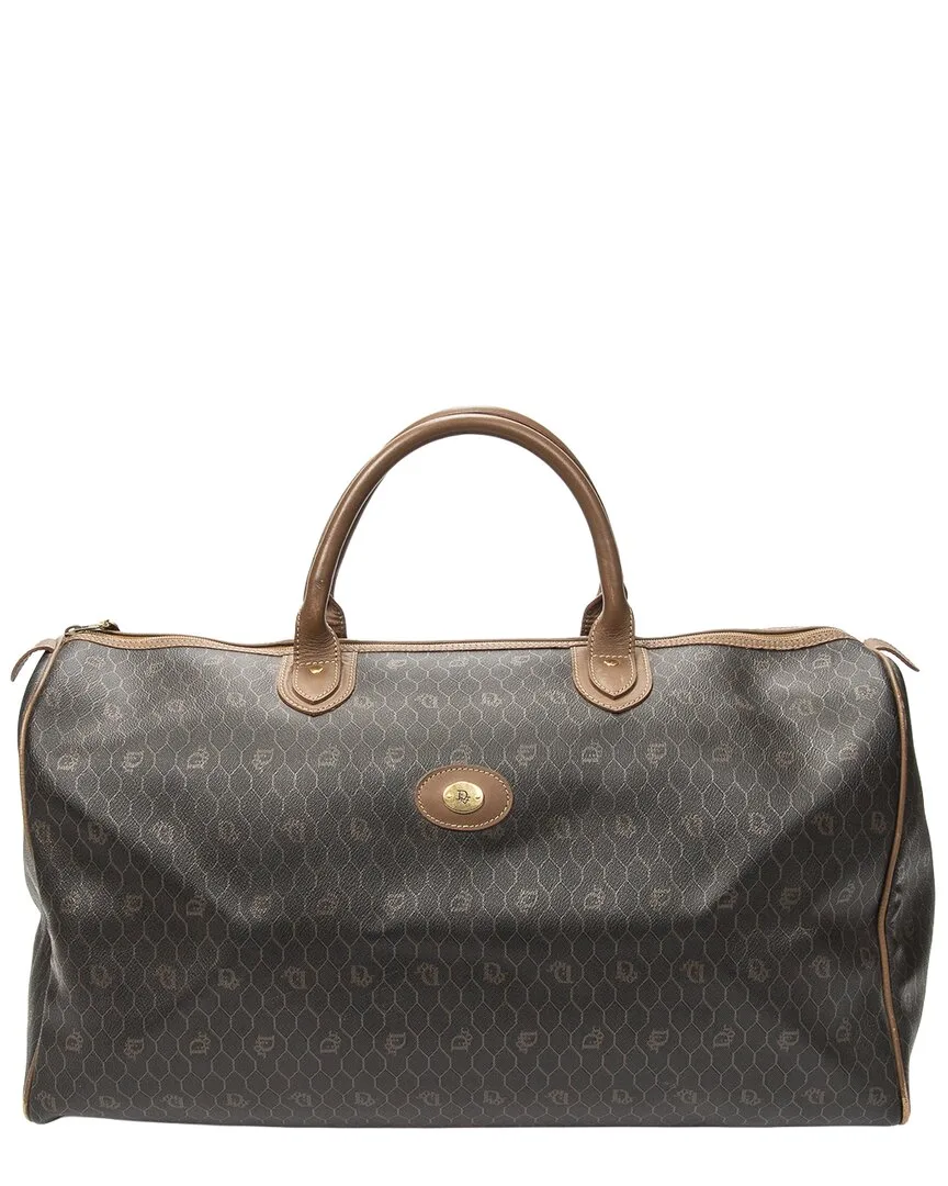 Honeycomb Coated Canvas Large Travel Boston (authentic Pre-Loved) by Dior