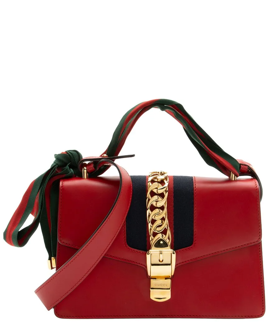 Leather & Nylon Sylvie Small Shoulder Bag (authentic Pre-Loved) by Gucci