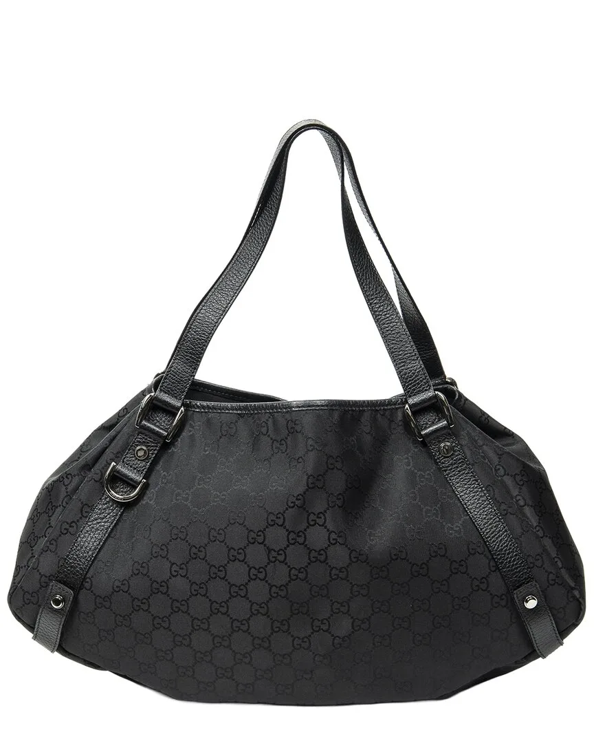 Gg Nylon Canvas Abbey Hobo Diagonal (authentic Pre-Loved) by Gucci