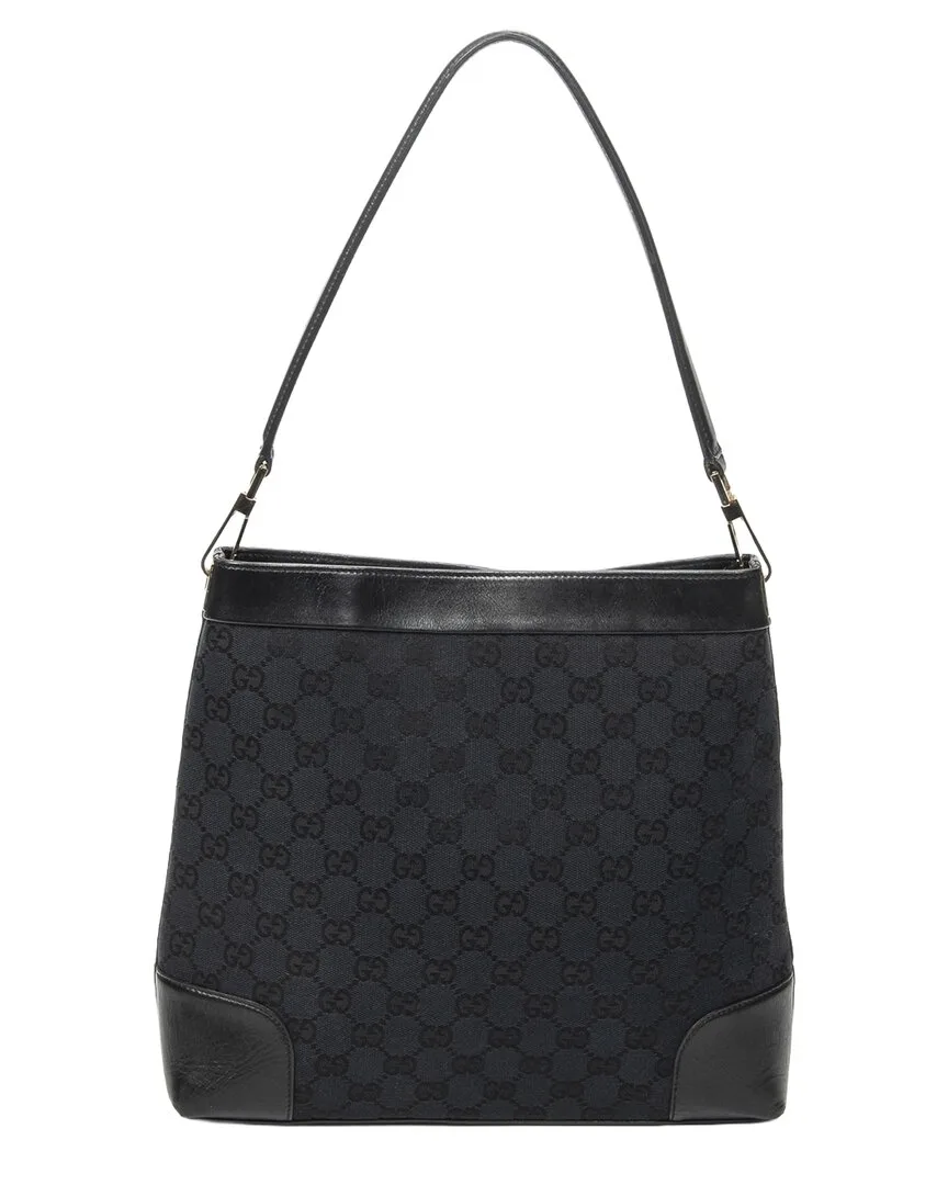 Black Gg Canvas Shoulder Hobo (authentic Pre-Loved) by Gucci