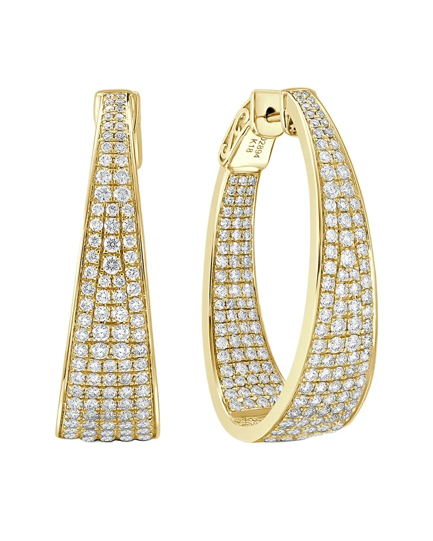 18K 2.83 ct. tw. Diamond Hoop Earrings by Sabrina Designs
