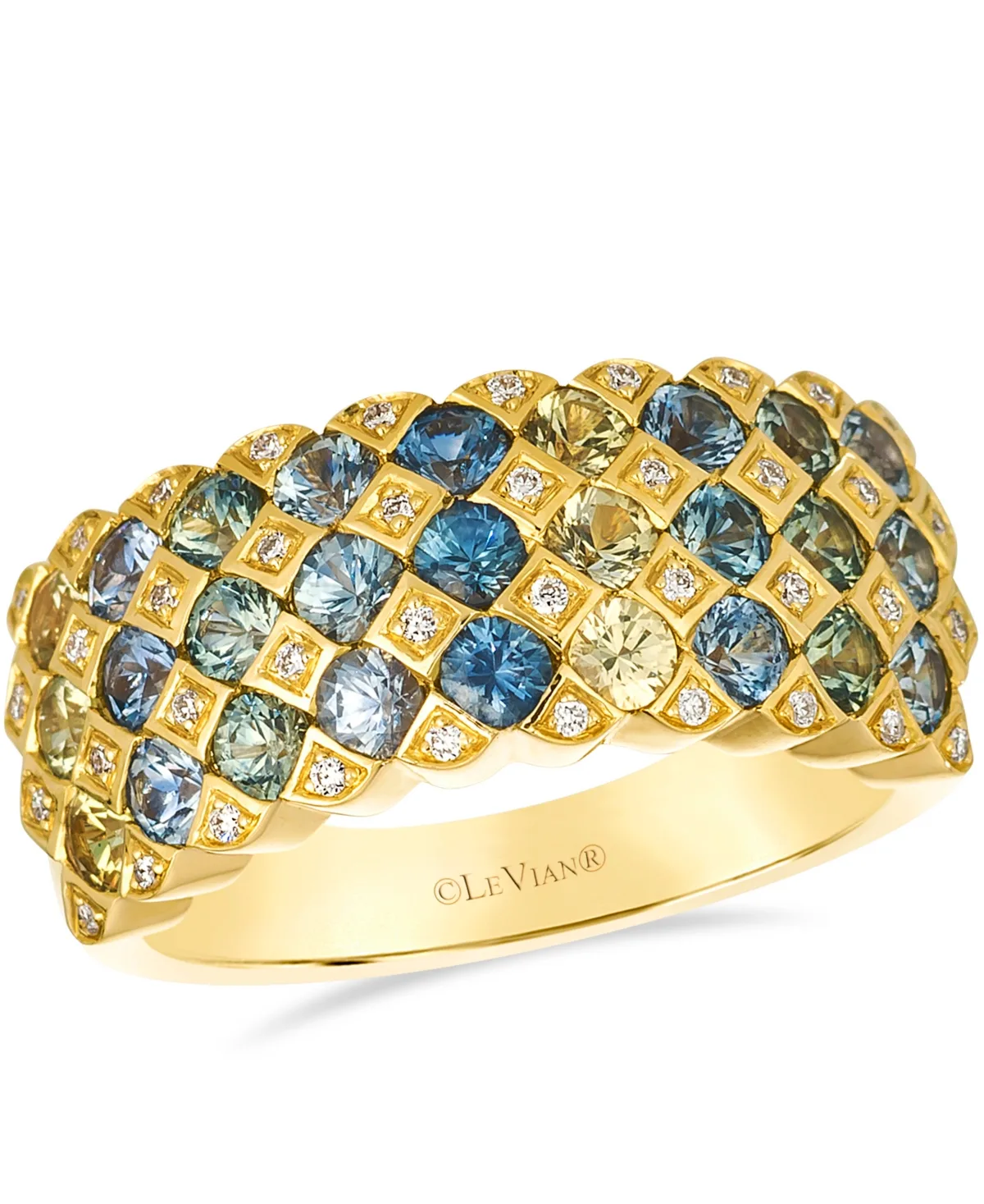 Montana Sapphire (1.62 ct. t.w.) and Nude Diamond (0.16 ct. t.w.) Ring in 14K Honey Gold by Le Vian