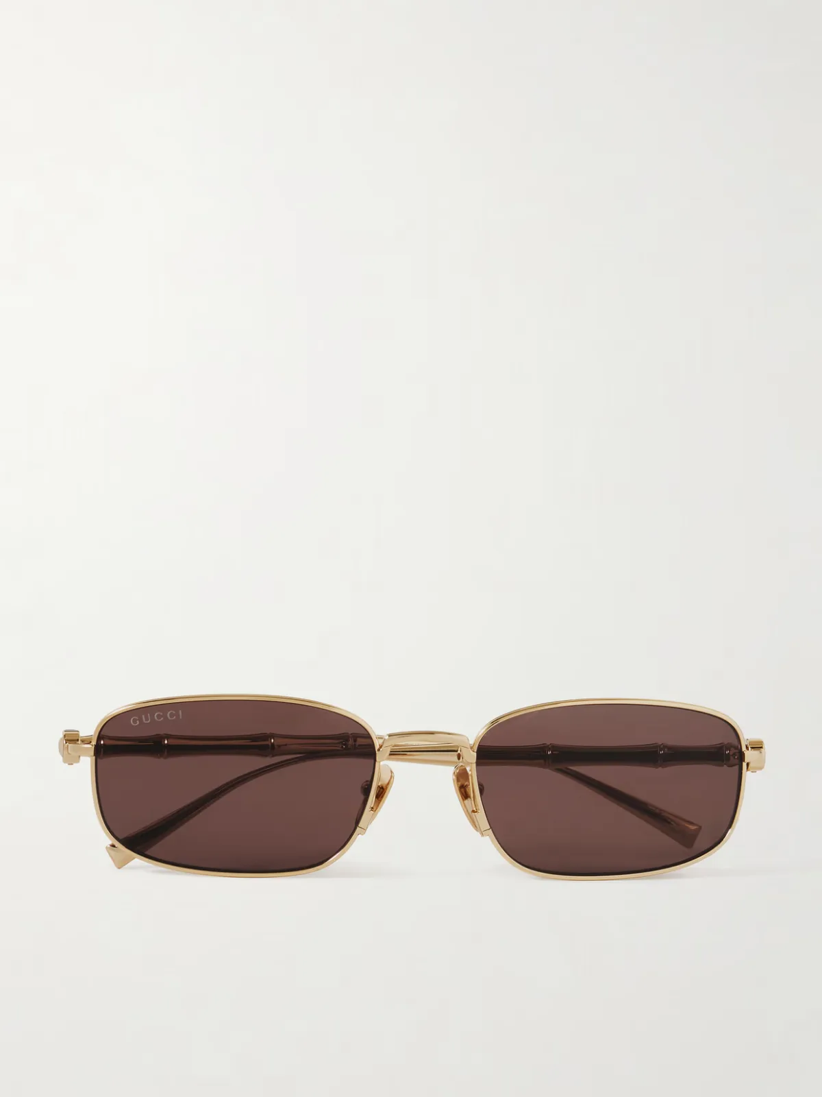 - Bamboo Rectangular-frame Gold-tone Sunglasses - by GUCCI EYEWEAR