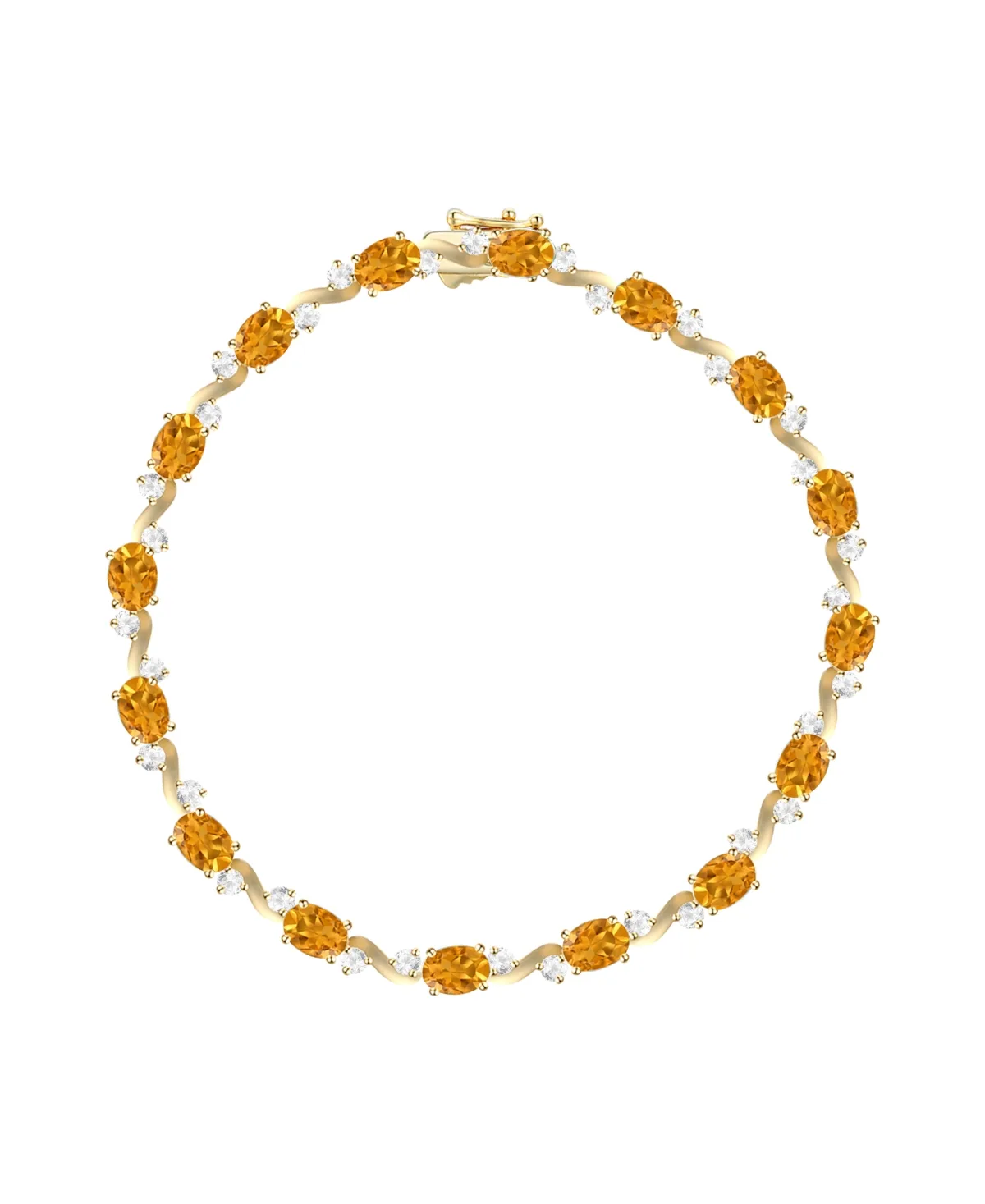 Amethyst & White Topaz Bracelet (3-1/6 ct. t.w. Amethyst, 1 ct. t.w. White Topaz) in 14k Gold Over Sterling Silver by Macy's