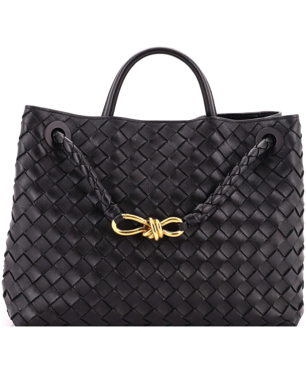 Pre-Owned Medium Andiamo Top Handle Bag Intrecciato Nappa by Bottega Veneta