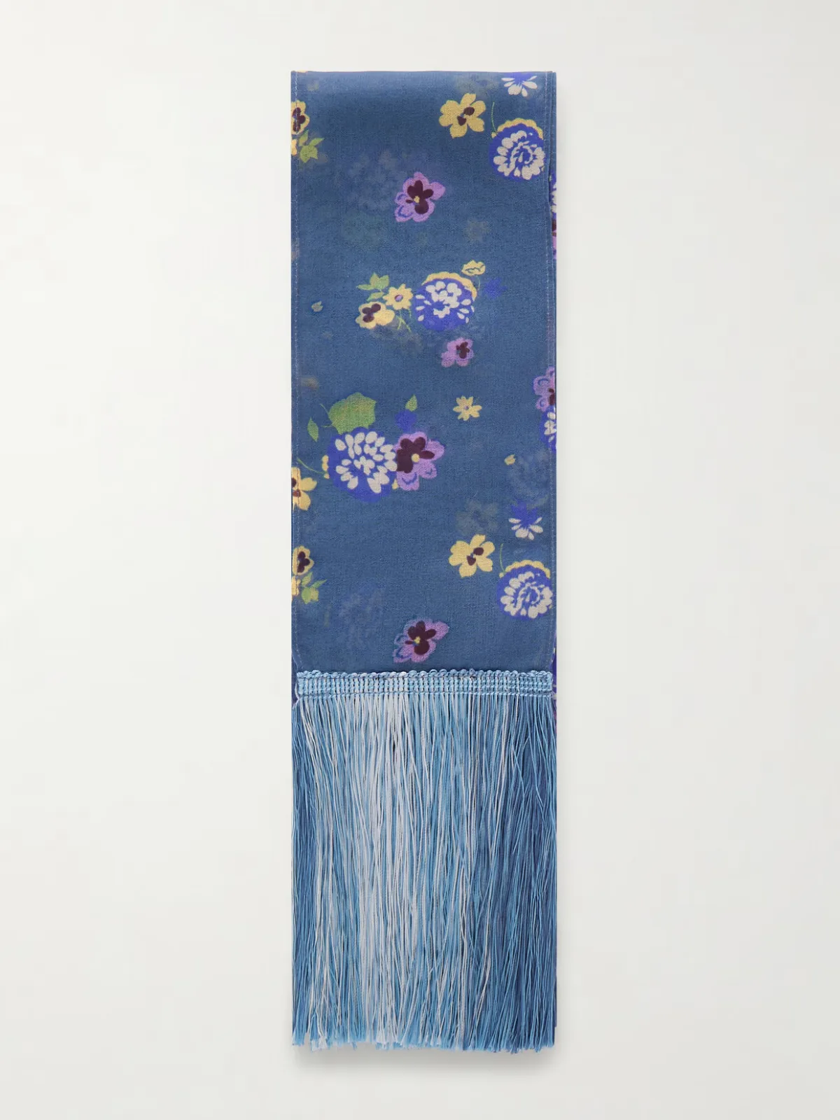 - Blooming Fringe-trim Scarf -