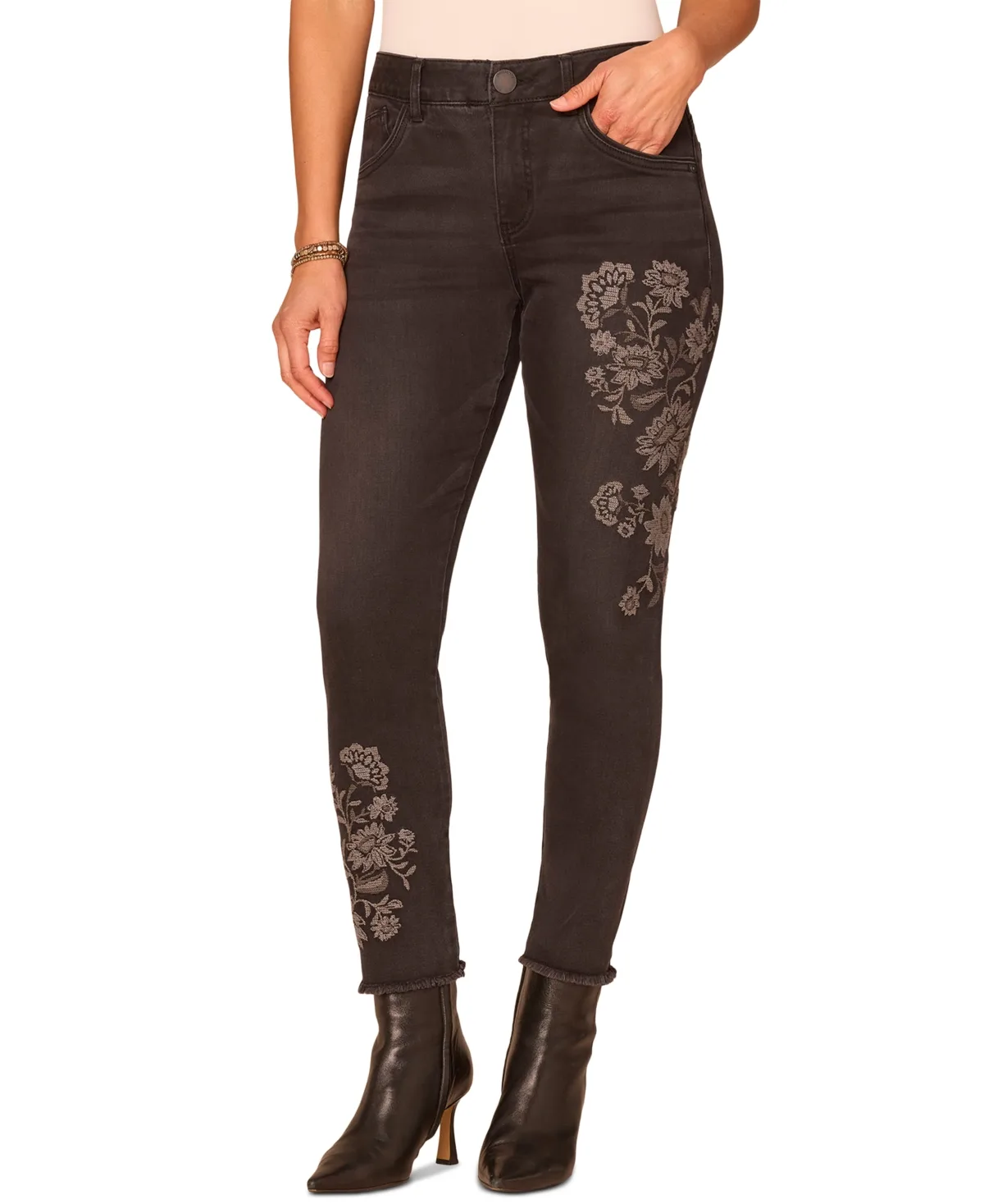 Absolution Floral High-Rise Skinny Denim Jeans